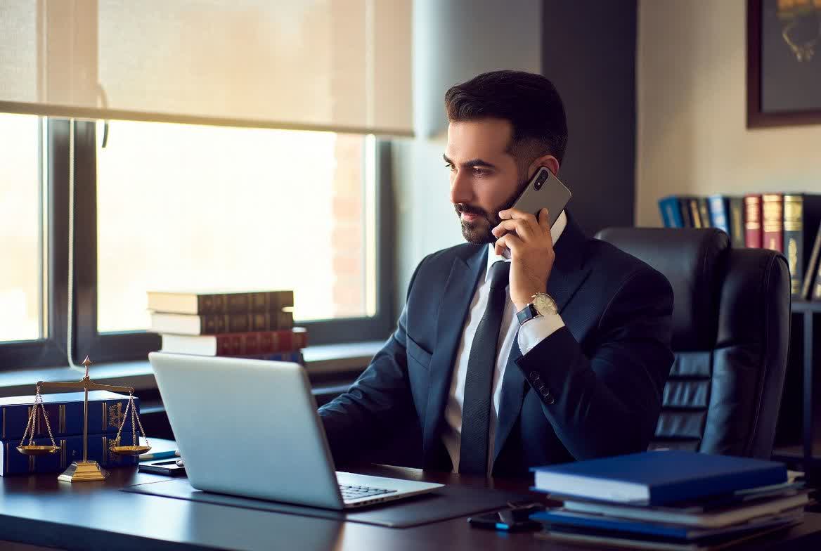 مشاوره حقوقی تلفنی فوری با وکیل پایه یک دادگستری در دفتر کار مدرن
