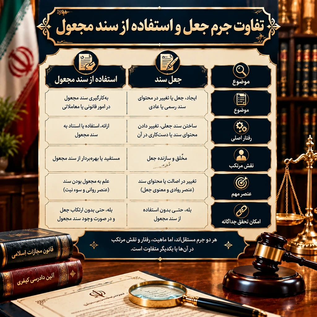 جرم جعل و استفاده از سند مجعول