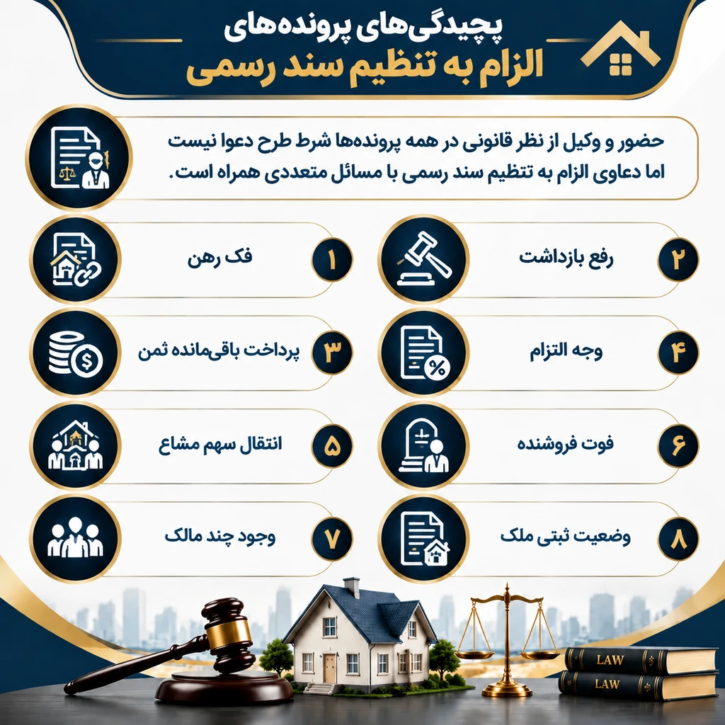 وکیل الزام به تنظیم سند رسمی